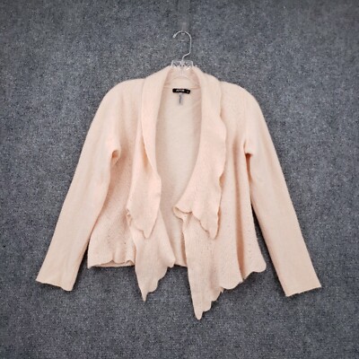 APT Cardigan Womens L Large Peach Pink Cashmere Waterfall Sweater Open  Front