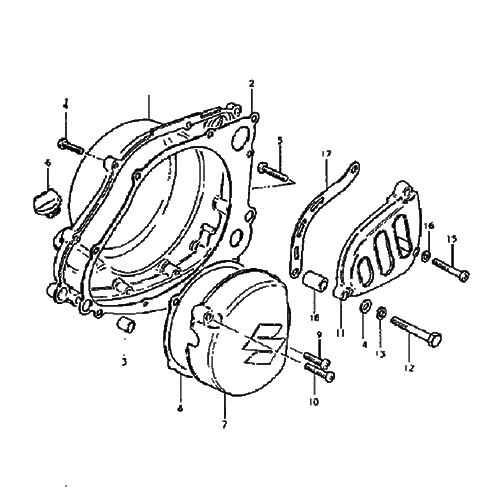 Kit visserie moteur Suzuki RM 250 1980 vis carter moteur