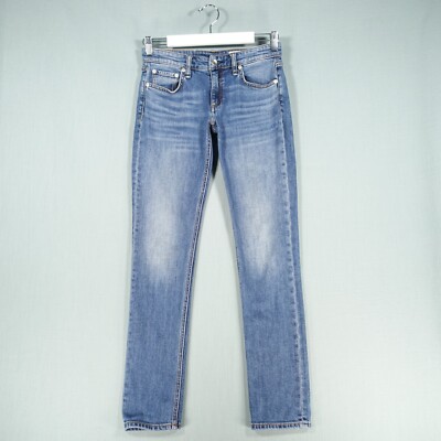 Rag & Bone Jeans Damen 23 Blue Ash Denim Straight NY Pant Hose RB