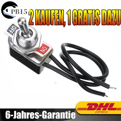 Auto Mini Kippschalter mit Vorverdrahtetem SPST 2-Polig Rocker Toggle Switch DE
