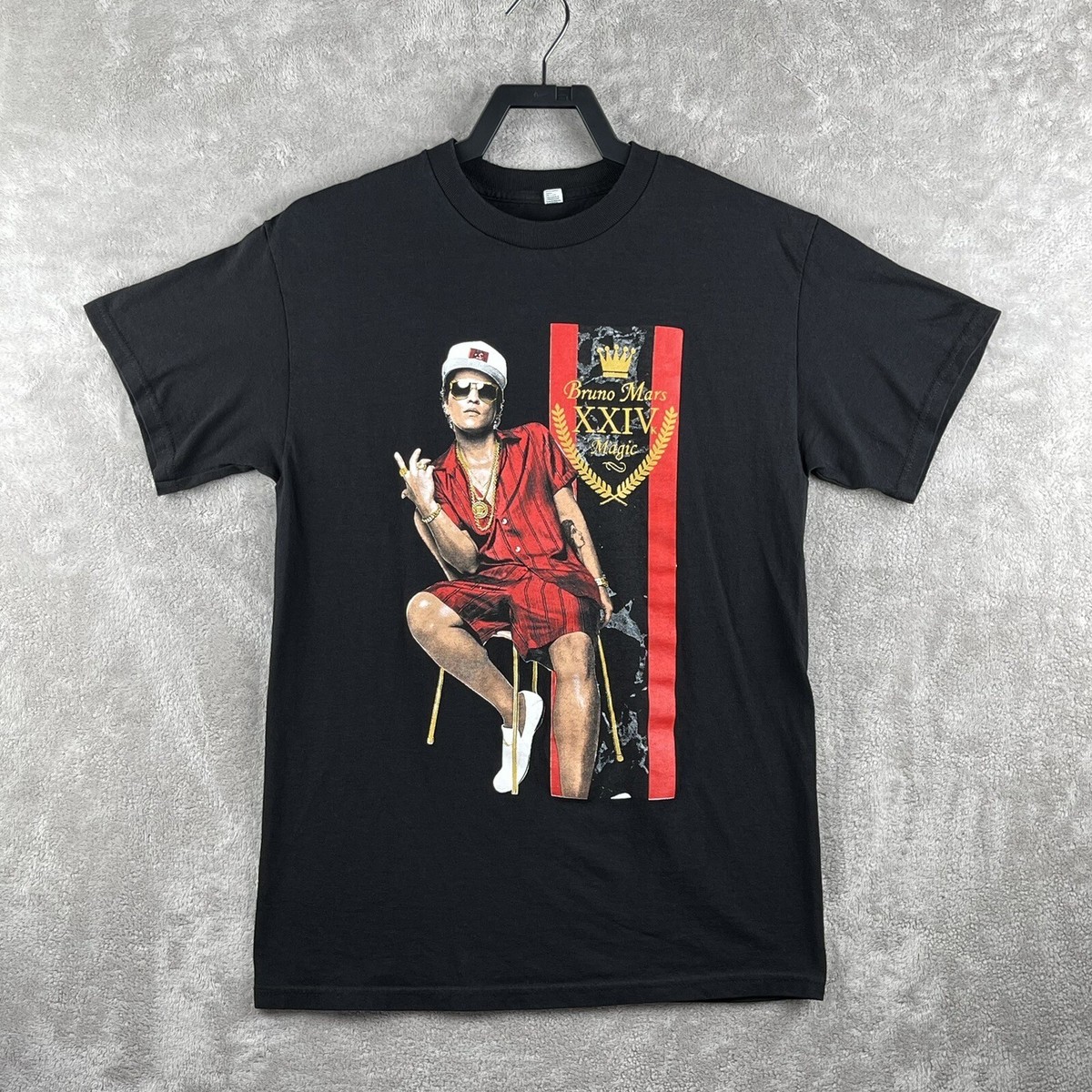 Bruno Mars The 24K Magic Tour 2017 Tee Shirt Black Size