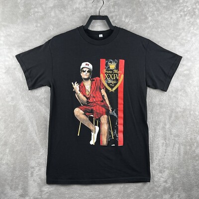 Bruno Mars The 24K Magic Tour 2017 Tee Shirt Black Size
