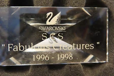 Swarovski Crystal SCS Fabulous Creatures Title Display Plaque 1996-1998 