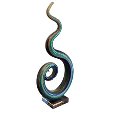 Murano Glassware Art Glass Swirl Home Decor Sculpture 15" Damaged Base Read