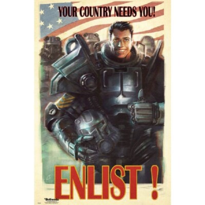 2016 FALLOUT 4 YOUR COUNTRY NEEDS YOU ENLIST POSTER NEW 24x36 FREE SHIPPING