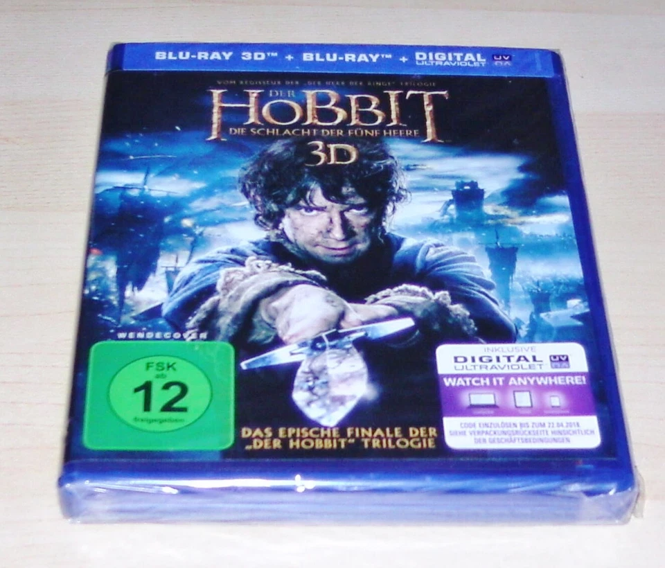 DER HOBBIT DIE SCHLACHT DER FÜNF HEERE 3D BLU RAY + BLU RAY NEU & OVP - Bild 3 von 4