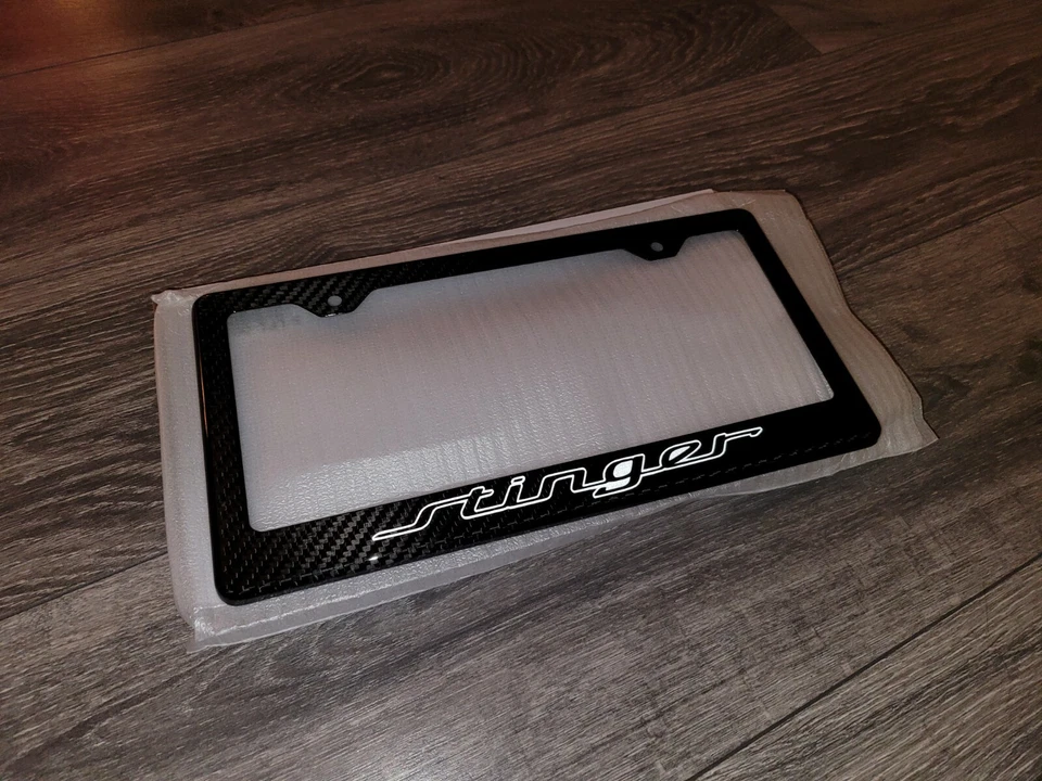 Reflective Stinger GT Real Black 100% Carbon Fiber License Plate Frame - Image 3 of 4