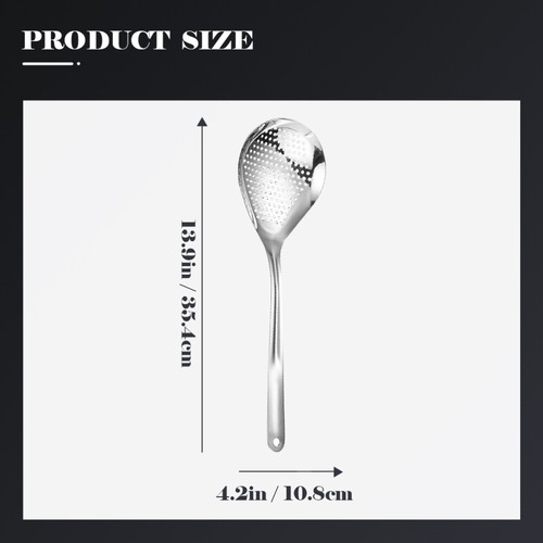 Metal Skimmer Spoon Slotted Serving Spoon Skimmer Scoop Fine Sieve Strainer New - Picture 9 of 12