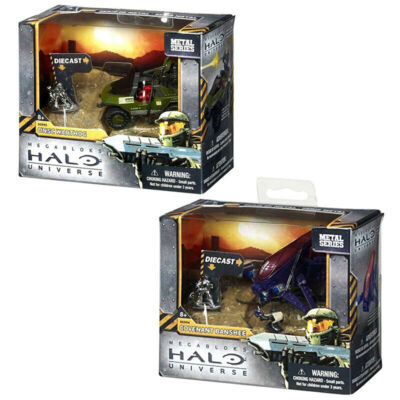 MEGA BLOKS - HALO Metal Series - UNSC Warthog / Covernant Banshee - NEU