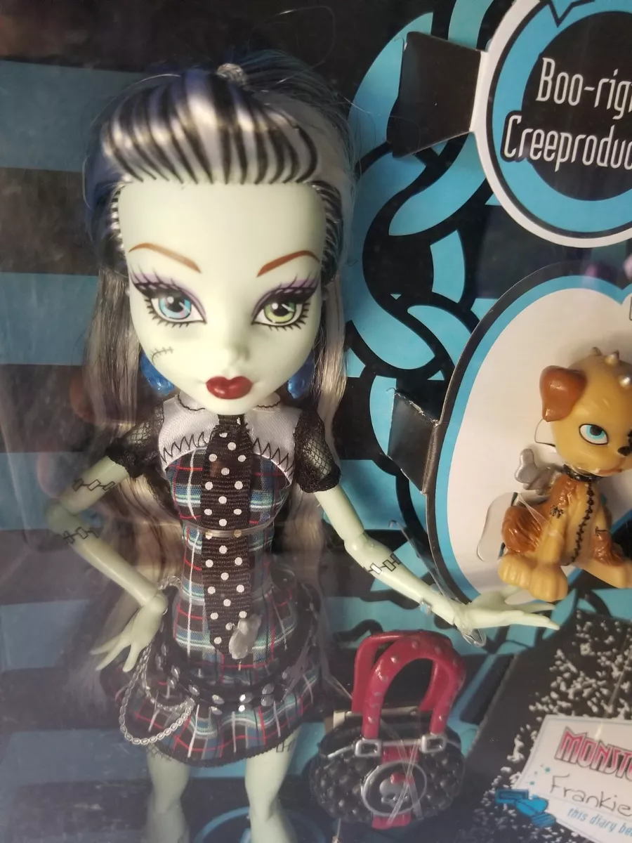 Monster High Frankie Stein Reproduction Doll, Pet Dog & Stand All