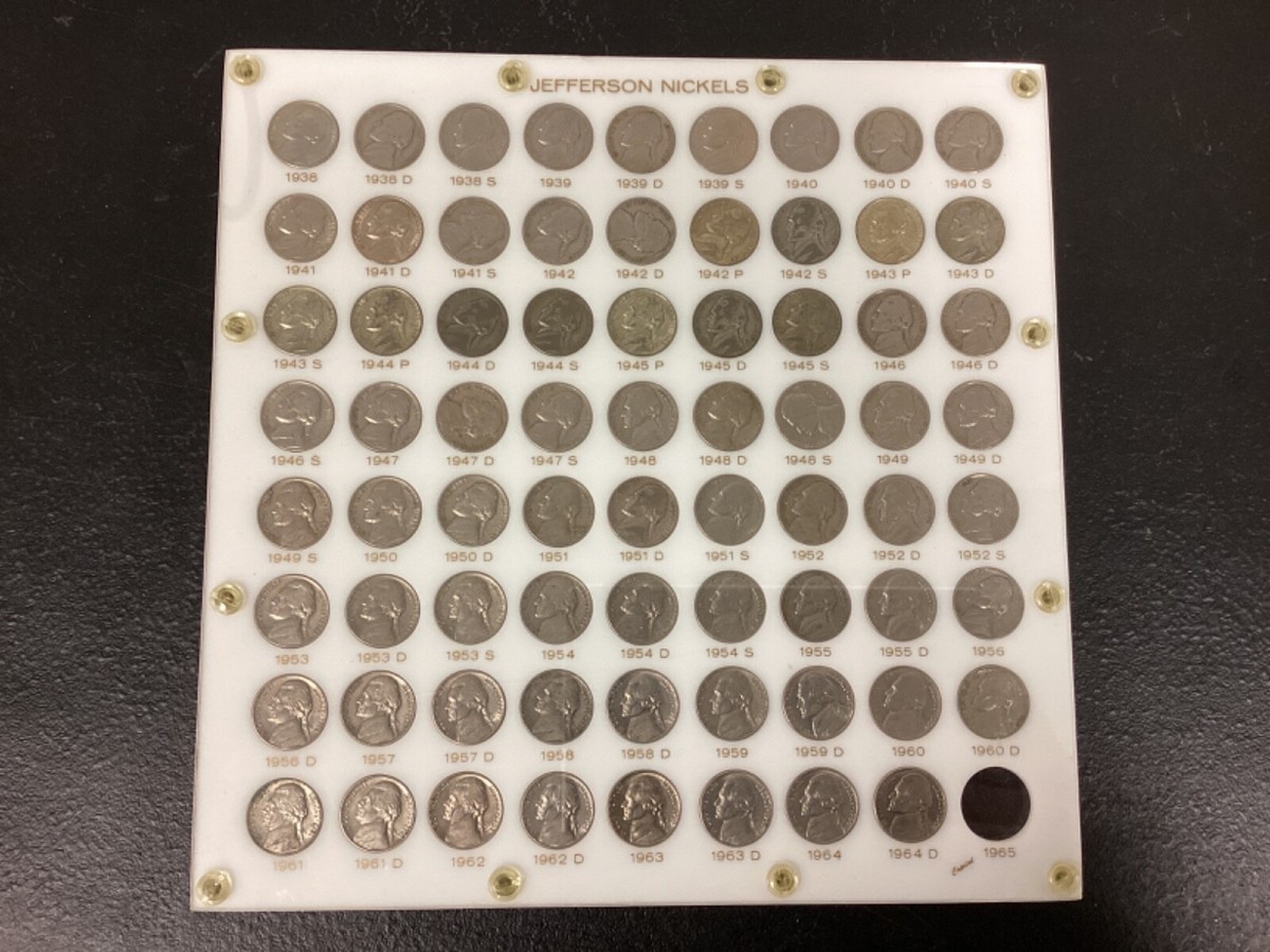 1938-1964 Jefferson Nickels in Capital Plastics Acrylic Holder