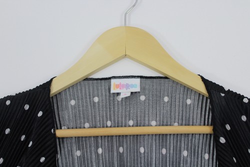 Lularoe Shirley Kimono Black w/ White Polka Dots Size Small S - Picture 4 of 5