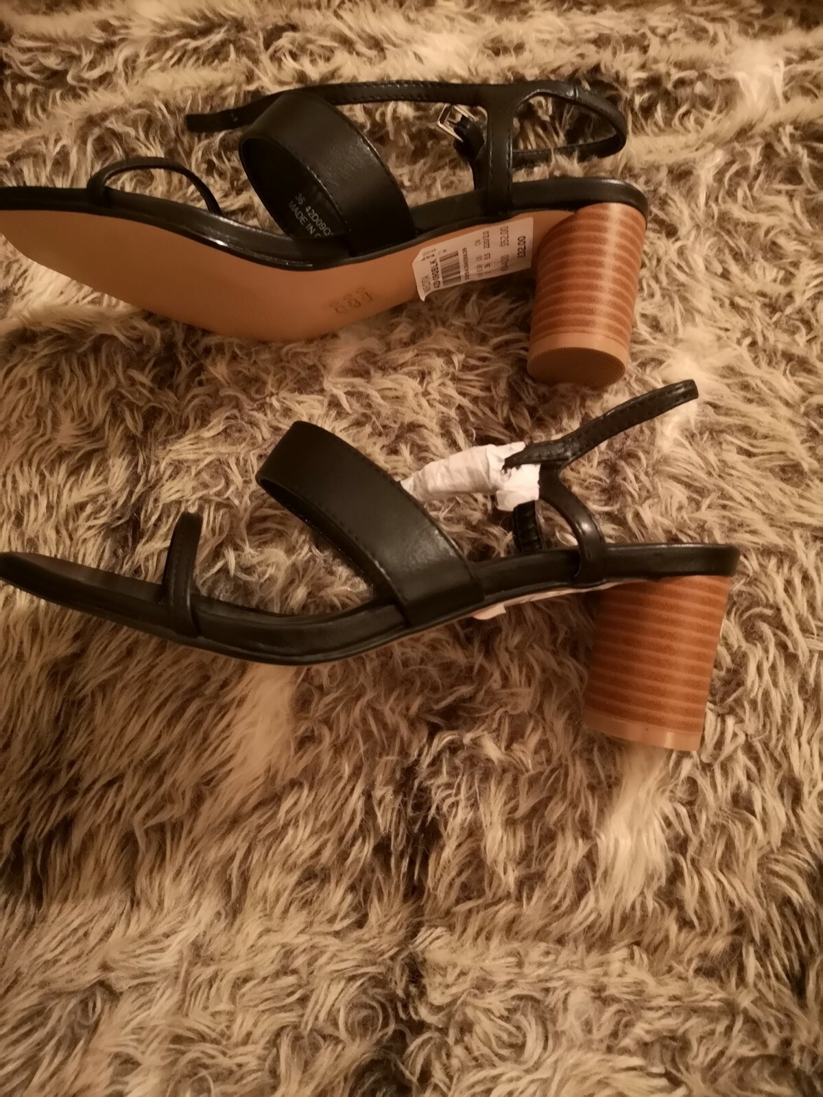 topshop black block heel sandals