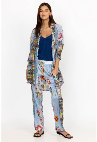 Johnny Was Rainbow Liza Seidenmischung Lux Hose eklektisch BoHo Damen Gr. XL ~ 295 $ - Bild 2 von 5