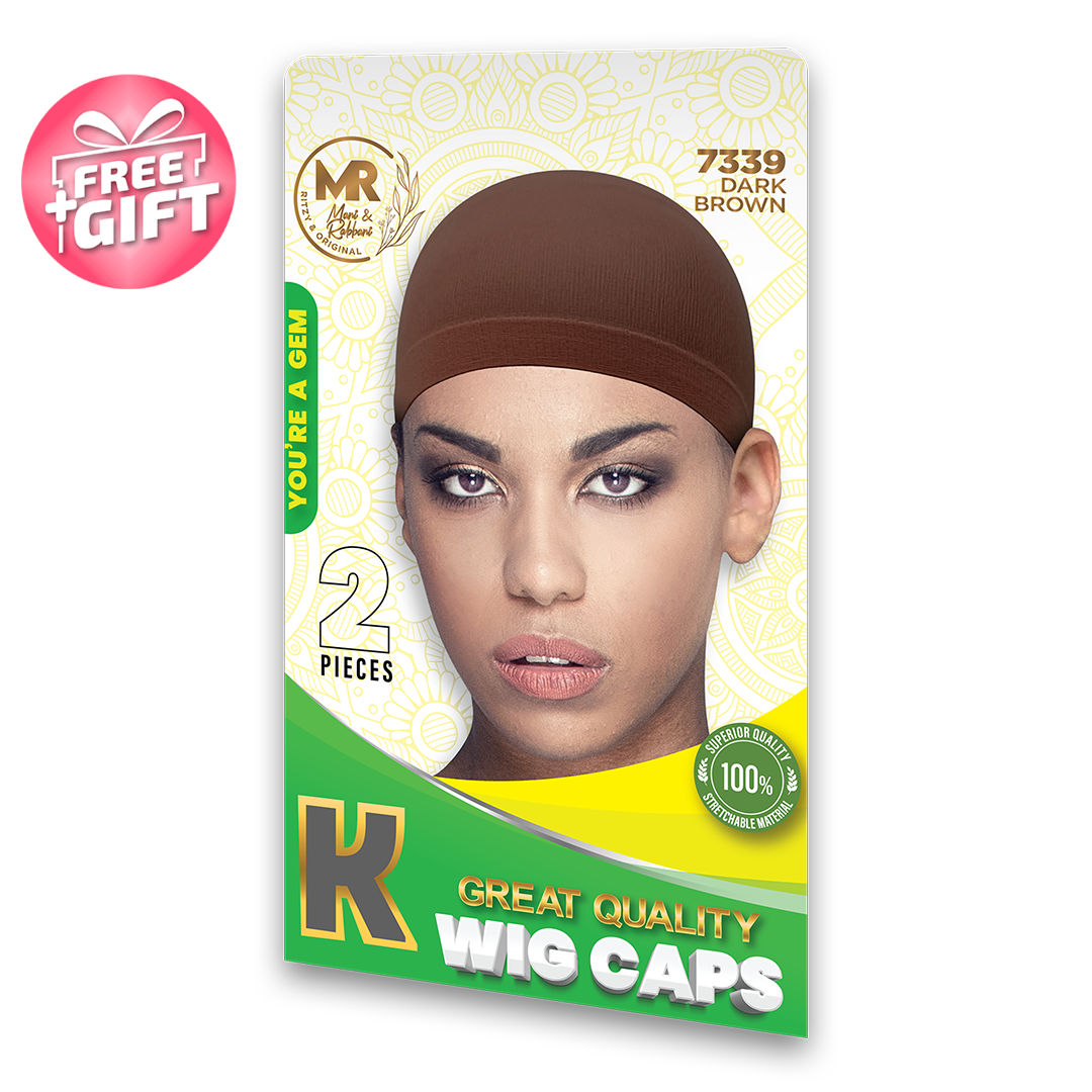 MR 2PCS Dark Brown Wig Caps - Soft, Durable & Breathable | Secure Elastic Fit