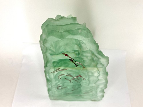 Yves Trucchi Kunst Glas Fischschule Skulptur Aquarium Briefbeschwerer Frankreich 10 Zoll - Bild 16 von 16