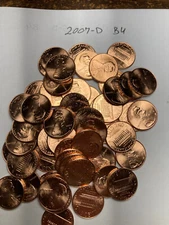 2007-D "BU"  LINCOLN MEMORIAL CENT PENNY ROLL  50 COINS