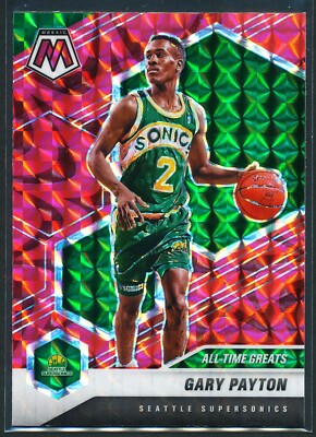 Gary Payton 2020-21 Panini Mosaic Red Reactive Prizm #291 Seattle 
