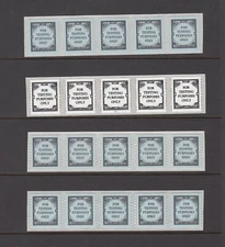 USA TEST COIL LOT OF 4 STRIP OF 5 -TD 126, 127, 133, 136