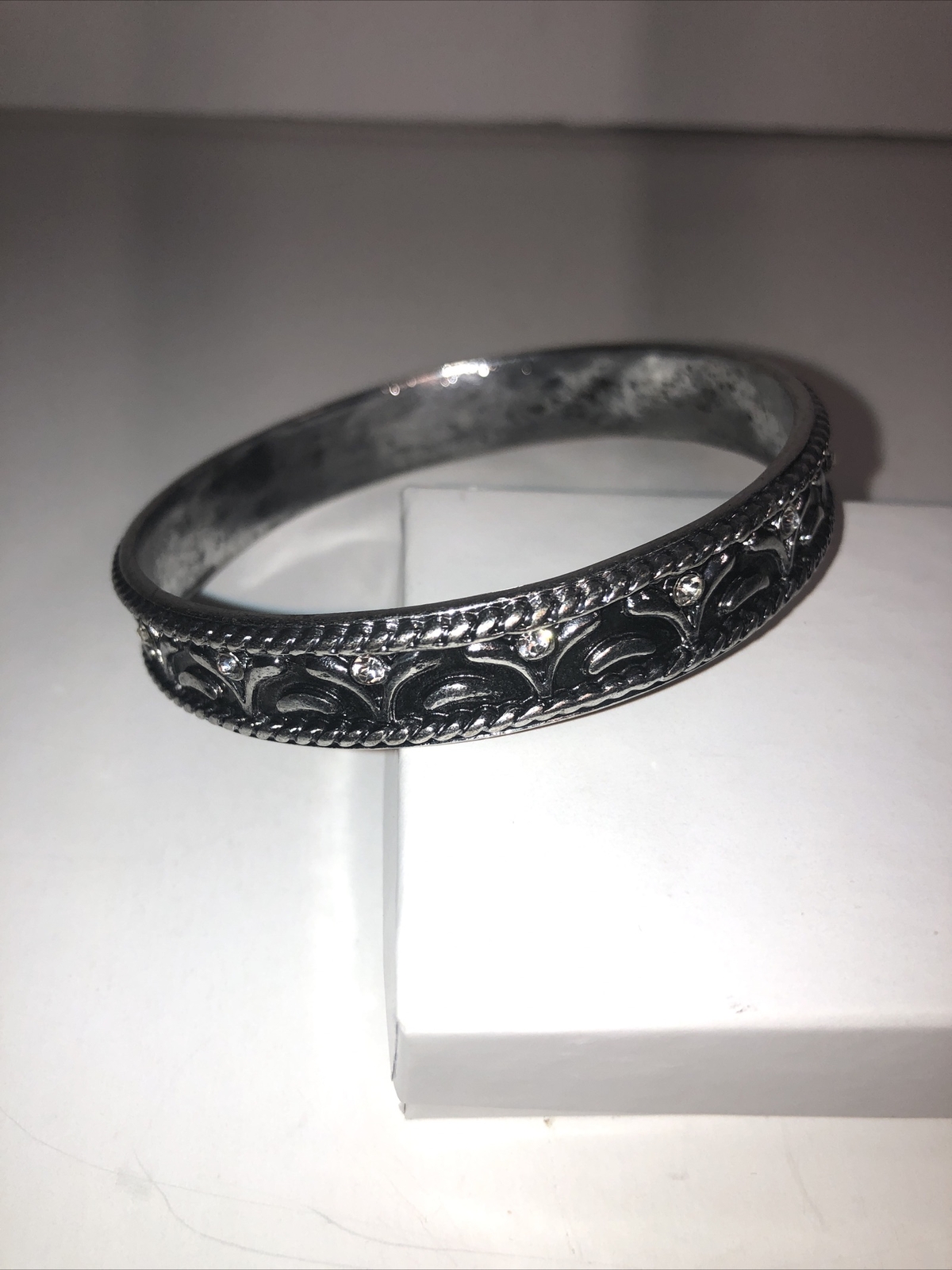 Bangle Bracelet Silver Tone Boho Statement Piece … - image 4