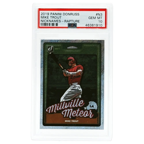 Mike Trout #N3 - 2019 Panini Donruss - PSA 10 Gem Mint - LA Angels - Rapture