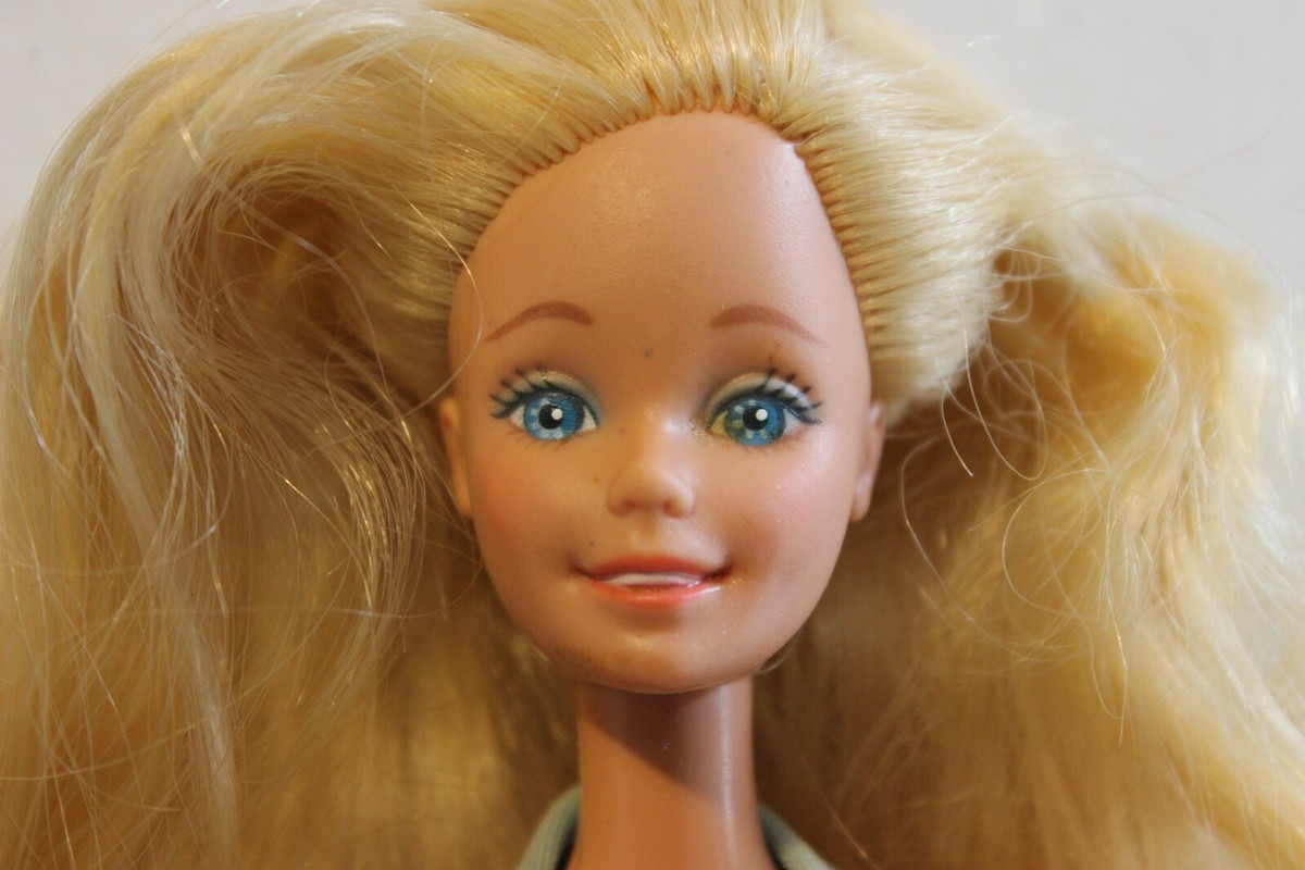 Vintage 1966 Blonde hair barbie with yellow swim suit My first