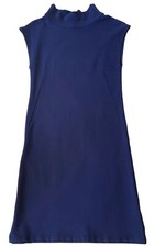 Zara Dress Womens Small Blue Mock Neck Sleeveless Knee Length Shift Tunic