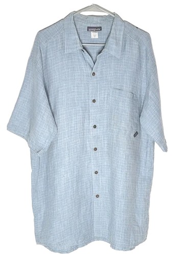 Men's Patagonia Cotton Chanvre Blend Short Sleeve Button Shirt Size L *FREE SHIP - Picture 2 of 24