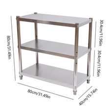 Stainless Steel Work Table Commercial Catering Table Kitchen Prep Table 80X40CM
