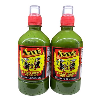 Picamas Salsa Brava Hot Sauce Green Hot Sauce 2 Bottles 16.6 F Oz