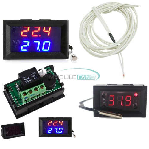 DC12V W1218 Red/Blue Thermostat +3-Digit NTC Probe Controller Replace W1209WK - Picture 2 of 25