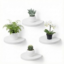 PHOENANCEE 15.2X11.5cm Wooden Round Floating Shelves, Compact Style Set of 4