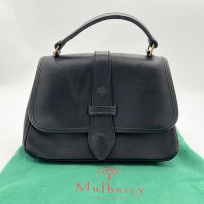 Boîte de gravure logo Mulberry sac à main en cuir de veau formel Vintage - Photo 1/4