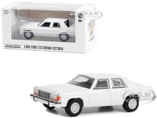 1980-91 FORD LTD CROWN VICTORIA POLICE WHITE 1/64 DIECAST BY GREENLIGHT 43007