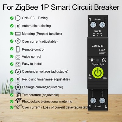 für TUYA für ZigBee Intelligent Power Meter 63A Prepaid Energiemonitor