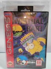 Virtual Bart The Simpsons Sega Genesis Case + Game Tested Authentic