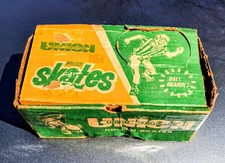 Vintage 1950's Union Hardware Roller Skates W/ Pad Strap Original Box no Key