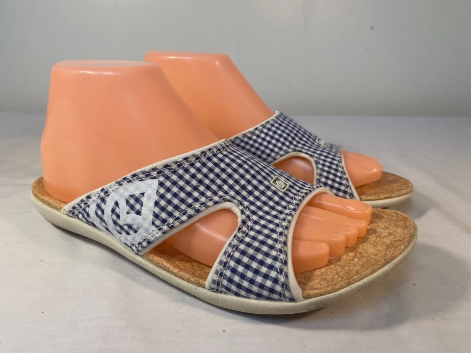 Sandalias ortopédicas cómodas SPENCO Kholo para mujer azul blanco guinga - EE. UU. 7 Foto 3 de 4