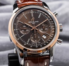 Breitling Transocean Chronograph 43mm Rose Gold Complete Set Bronze Dial UB0152