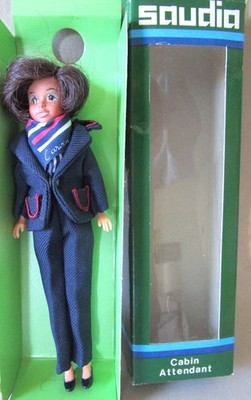 1980s SAUDIA CABIN ATTENDANT - MIB 7'' REXARD DOLL - SAUDI ARABIA AIRLINE