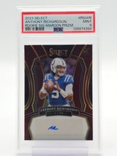 ANTHONY RICHARDSON 2023 SELECT ROOKIE SIG MAROON PRIZM AUTO /75 PSA 9 Q1639