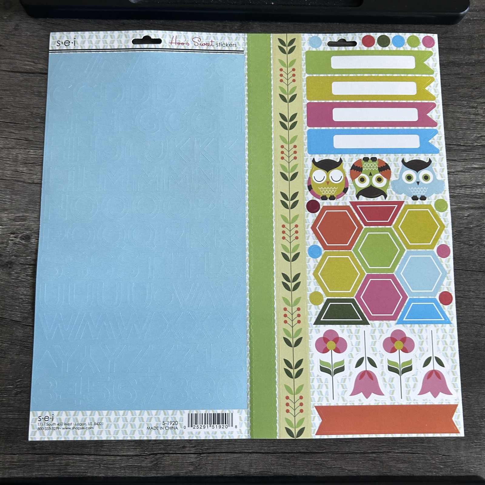 SEI Hoo's Sweet Owl Scrapbooking Kit 4x6 Album Stickers Paper Craft Set New