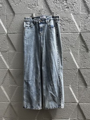 Love Soho Light Acid Wash Wide Leg High Waisted Mom Jeans Size 5 Streetwear 80s