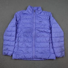 REI Co-op Jacket Kids Medium Purple Down Puffer Insulated Coat Lightweight