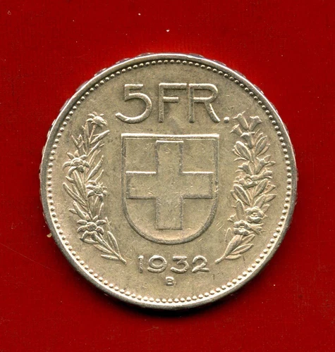 1932 - SWITZERLAND - LOT/M43390 - 5 FRANCS SILVER