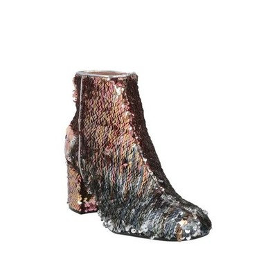 Pollini Sequin Block Heel Ankle Boot - Multicolor size 39 US 8.5