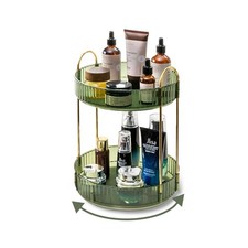 360 Rotating Makeup Organizer for Vanity,2 Tier Large Capacity Skincare Organ...