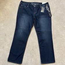 Natural Reflections Classic Straight Leg Jeans 14P Comfort Stretch Dark Wash NEW