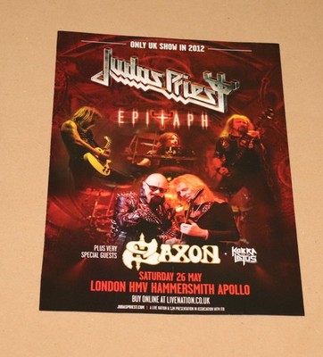 Judas Priest 'Epitaph' 2012 UK concert A4 size magazine advert (Heavy Metal)