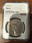 1923 P $1 Peace Silver Dollar NGC MS63